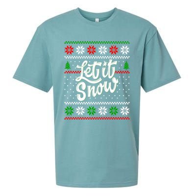 Let It Snow Christmas Funny Xmas Design Great Gift Sueded Cloud Jersey T-Shirt