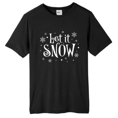 Let It Snow Christmas Snowflakes Tall Fusion ChromaSoft Performance T-Shirt