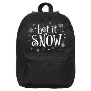 Let It Snow Christmas Snowflakes 16 in Basic Backpack