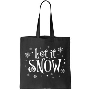 Let It Snow Christmas Snowflakes Tote Bag