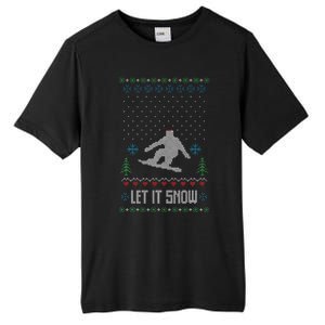 Let It Snow Funny Ugly Christmas Apparel  Snowboard Tall Fusion ChromaSoft Performance T-Shirt