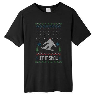 Let It Snow Funny Ugly Christmas Apparel  Snowboard Tall Fusion ChromaSoft Performance T-Shirt