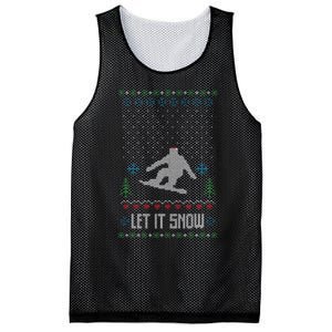 Let It Snow Funny Ugly Christmas Apparel  Snowboard Mesh Reversible Basketball Jersey Tank