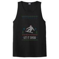 Let It Snow Funny Ugly Christmas Apparel  Snowboard PosiCharge Competitor Tank