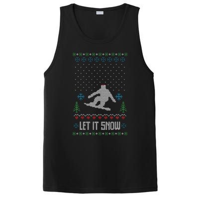 Let It Snow Funny Ugly Christmas Apparel  Snowboard PosiCharge Competitor Tank