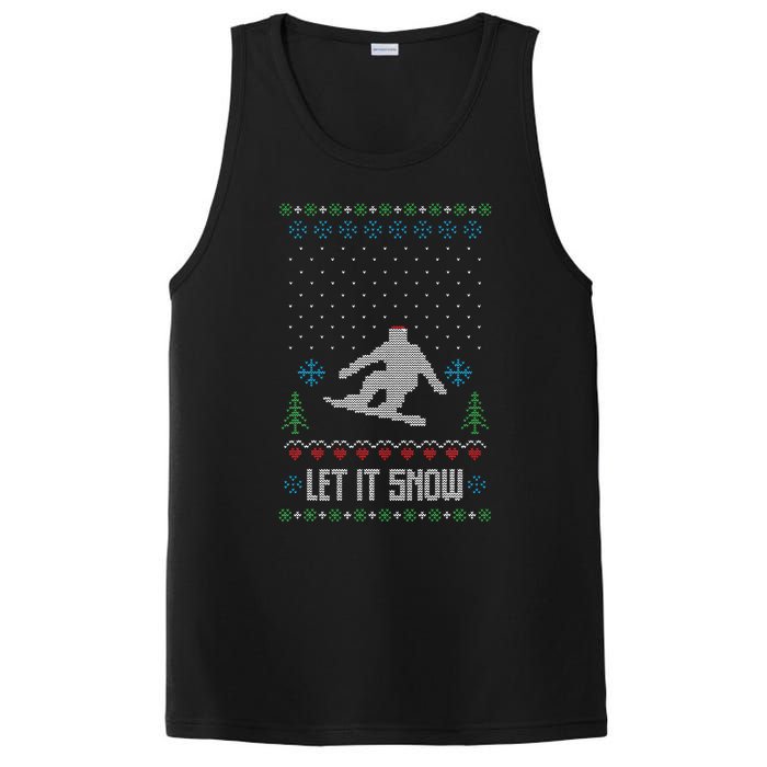 Let It Snow Funny Ugly Christmas Apparel  Snowboard PosiCharge Competitor Tank