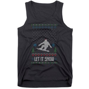 Let It Snow Funny Ugly Christmas Apparel  Snowboard Tank Top