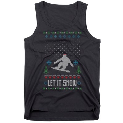 Let It Snow Funny Ugly Christmas Apparel  Snowboard Tank Top