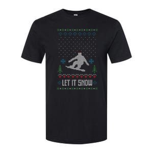 Let It Snow Funny Ugly Christmas Apparel  Snowboard Softstyle CVC T-Shirt