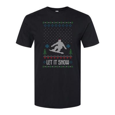 Let It Snow Funny Ugly Christmas Apparel  Snowboard Softstyle CVC T-Shirt