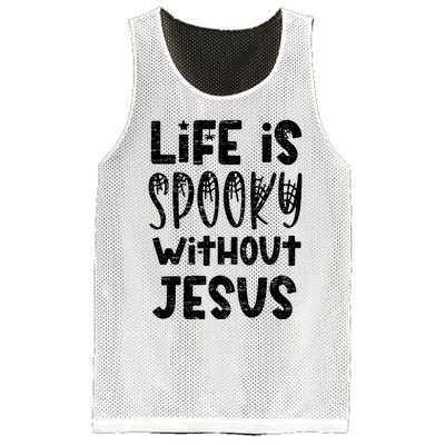 Life Is Spooky Without Jesus Christian Religious Halloween Mesh Reversible Basketball Jersey Tank