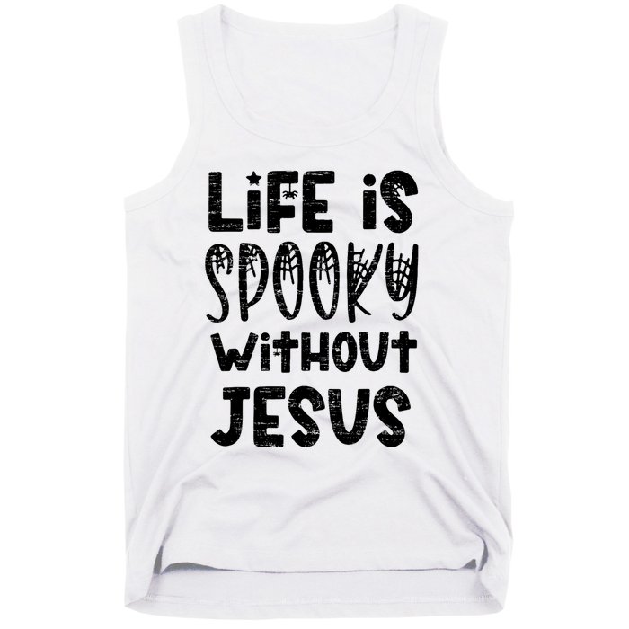 Life Is Spooky Without Jesus Christian Religious Halloween Tank Top