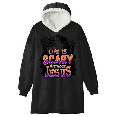 Life Is Scary Without Jesus Christian Halloween Tree Bible Hooded Wearable Blanket
