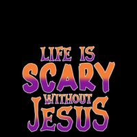 Life Is Scary Without Jesus Christian Halloween Tree Bible Drawstring Bag