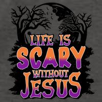 Life Is Scary Without Jesus Christian Halloween Tree Bible Vector Backpack