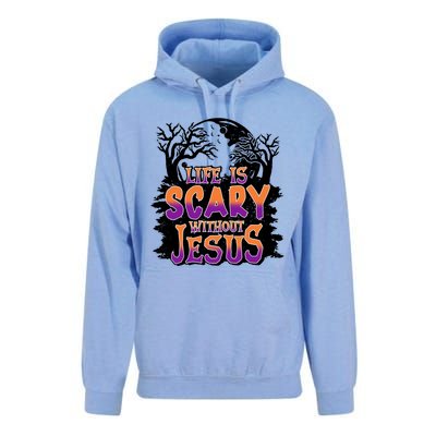 Life Is Scary Without Jesus Christian Halloween Tree Bible Unisex Surf Hoodie