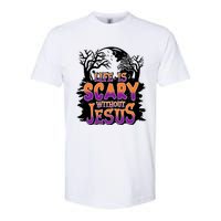 Life Is Scary Without Jesus Christian Halloween Tree Bible Softstyle CVC T-Shirt