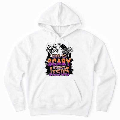 Life Is Scary Without Jesus Christian Halloween Tree Bible Hoodie