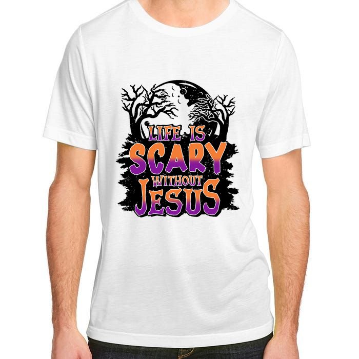 Life Is Scary Without Jesus Christian Halloween Tree Bible Adult ChromaSoft Performance T-Shirt