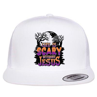 Life Is Scary Without Jesus Christian Halloween Tree Bible Flatbill Hat