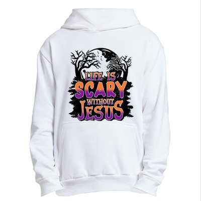 Life Is Scary Without Jesus Christian Halloween Tree Bible Urban Pullover Hoodie