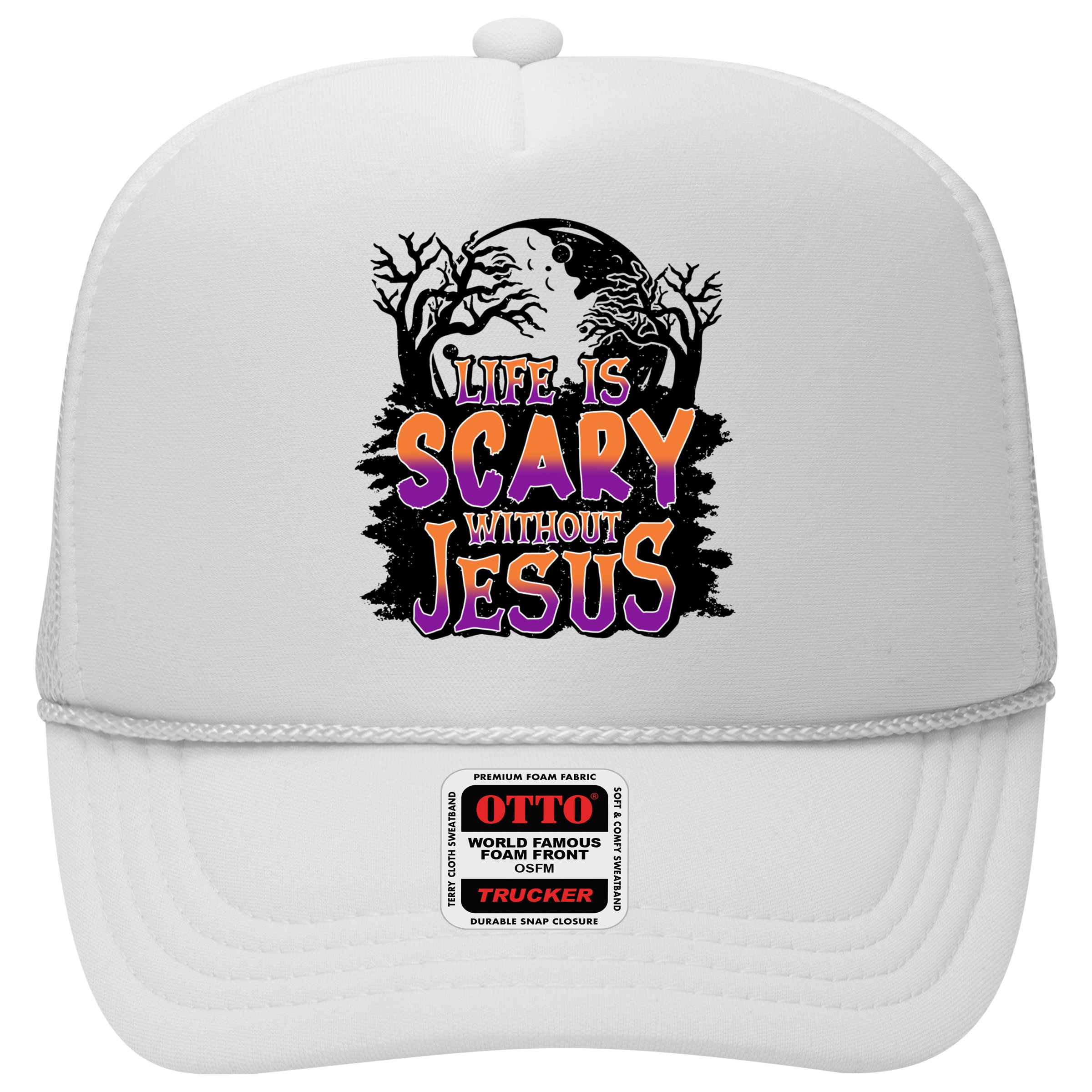 Life Is Scary Without Jesus Christian Halloween Tree Bible Hat