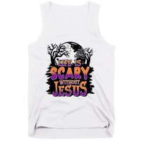 Life Is Scary Without Jesus Christian Halloween Tree Bible Tank Top