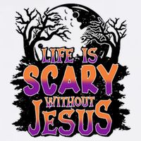 Life Is Scary Without Jesus Christian Halloween Tree Bible Wool Snapback Cap