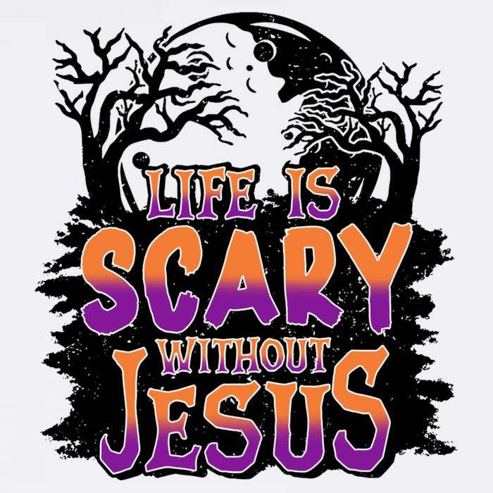 Life Is Scary Without Jesus Christian Halloween Tree Bible Wool Snapback Cap