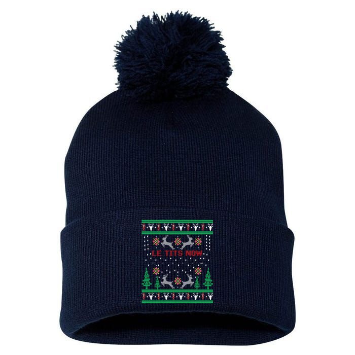 Let It Snow Christmas Gift Pom Pom 12in Knit Beanie