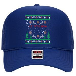 Let It Snow Christmas Gift High Crown Mesh Back Trucker Hat