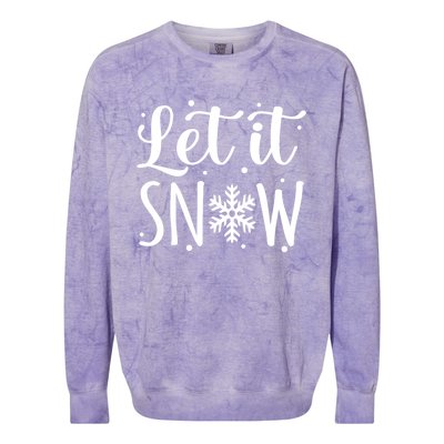 Let It Snow Funny Merry Christmas Santa Elf Gnomes Graphic Gift Colorblast Crewneck Sweatshirt