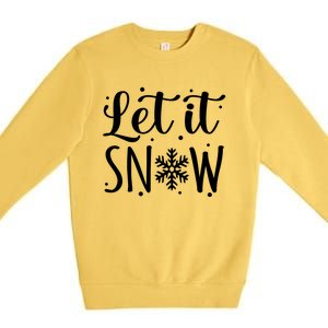 Let It Snow Funny Merry Christmas Santa Elf Gnomes Graphic Gift Premium Crewneck Sweatshirt