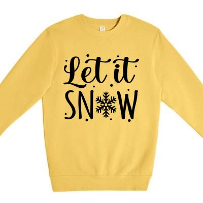 Let It Snow Funny Merry Christmas Santa Elf Gnomes Graphic Gift Premium Crewneck Sweatshirt