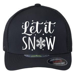 Let It Snow Funny Merry Christmas Santa Elf Gnomes Graphic Gift Flexfit Unipanel Trucker Cap