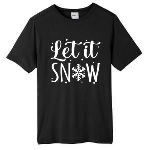 Let It Snow Funny Merry Christmas Santa Elf Gnomes Graphic Gift Tall Fusion ChromaSoft Performance T-Shirt