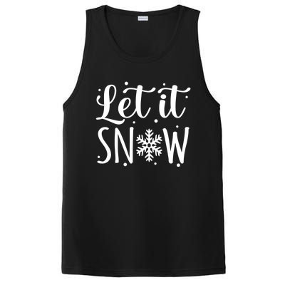 Let It Snow Funny Merry Christmas Santa Elf Gnomes Graphic Gift PosiCharge Competitor Tank