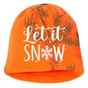 Let It Snow Funny Merry Christmas Santa Elf Gnomes Graphic Gift Kati - Camo Knit Beanie