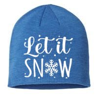 Let It Snow Funny Merry Christmas Santa Elf Gnomes Graphic Gift Sustainable Beanie