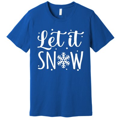 Let It Snow Funny Merry Christmas Santa Elf Gnomes Graphic Gift Premium T-Shirt