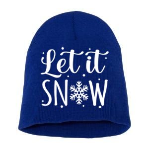 Let It Snow Funny Merry Christmas Santa Elf Gnomes Graphic Gift Short Acrylic Beanie