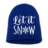 Let It Snow Funny Merry Christmas Santa Elf Gnomes Graphic Gift Short Acrylic Beanie