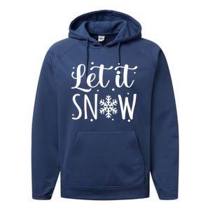 Let It Snow Funny Merry Christmas Santa Elf Gnomes Graphic Gift Performance Fleece Hoodie