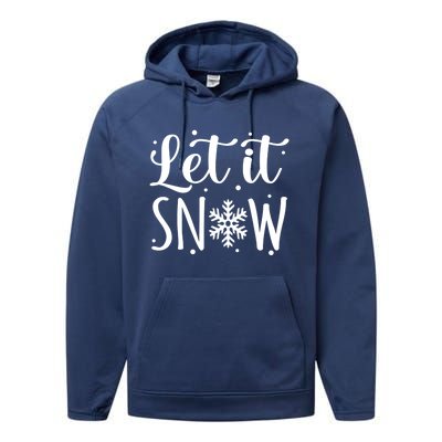 Let It Snow Funny Merry Christmas Santa Elf Gnomes Graphic Gift Performance Fleece Hoodie