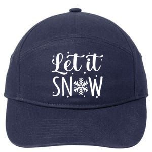 Let It Snow Funny Merry Christmas Santa Elf Gnomes Graphic Gift 7-Panel Snapback Hat