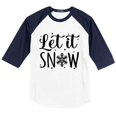 Let It Snow Funny Merry Christmas Santa Elf Gnomes Graphic Gift Baseball Sleeve Shirt