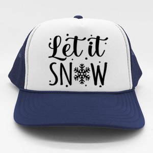 Let It Snow Funny Merry Christmas Santa Elf Gnomes Graphic Gift Trucker Hat