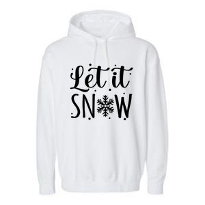 Let It Snow Funny Merry Christmas Santa Elf Gnomes Graphic Gift Garment-Dyed Fleece Hoodie