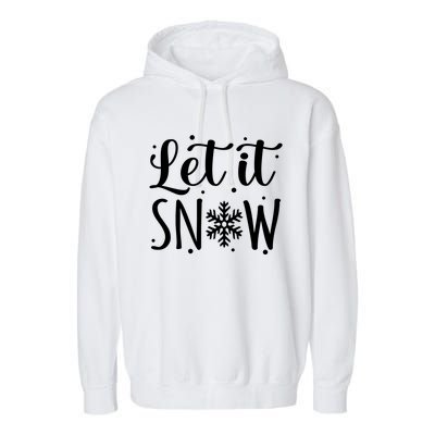 Let It Snow Funny Merry Christmas Santa Elf Gnomes Graphic Gift Garment-Dyed Fleece Hoodie