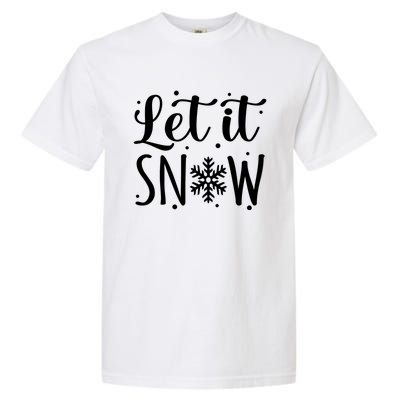 Let It Snow Funny Merry Christmas Santa Elf Gnomes Graphic Gift Garment-Dyed Heavyweight T-Shirt